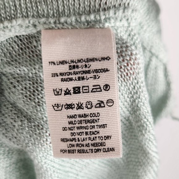 Free People Linen Blend Loose Knit Oversized Long Sleeve Top sz XS - Picture 7 of 9